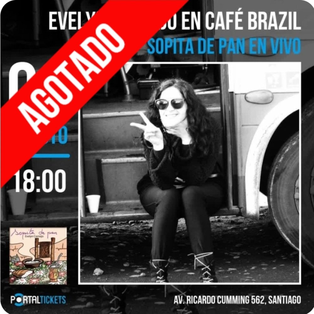 Flyer Evento EVELYN CORNEJO EN CAFÉ BRAZIL - 6 DE AGOSTO