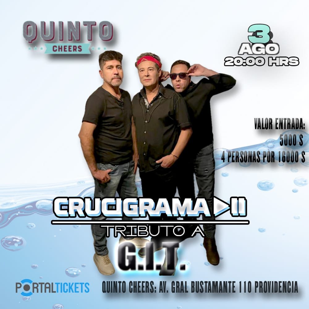 Flyer Evento CRUCIGRAMA - TRIBUTO A G.I.T. EN QUNTO CHEERS