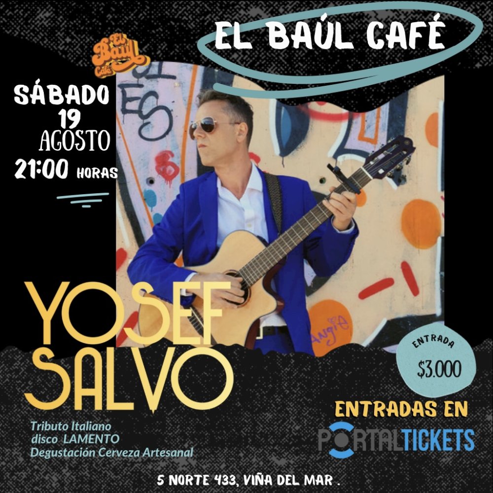 Flyer Evento YOSEF SALVO EN EL BAUL CAFE 