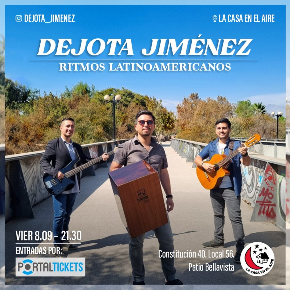 Flyer Evento DEJOTA JIMENEZ EN LA CASA EN EL AIRE