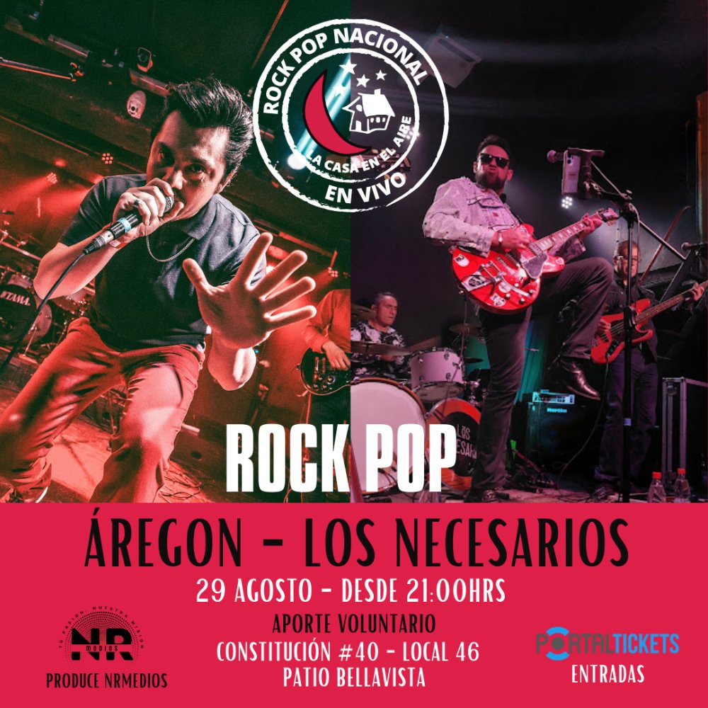 Flyer Evento LOS NUEVO DEL ROCK POP NACIONAL EN LA CASA EN EL AIRE