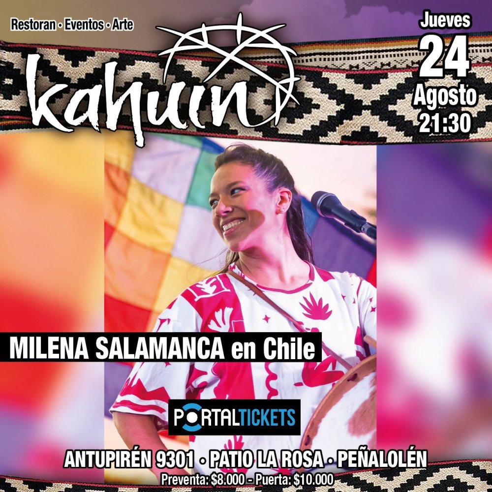 Flyer Evento KAHUIN PRESENTA: MILENA SALAMANCA EN CHILE