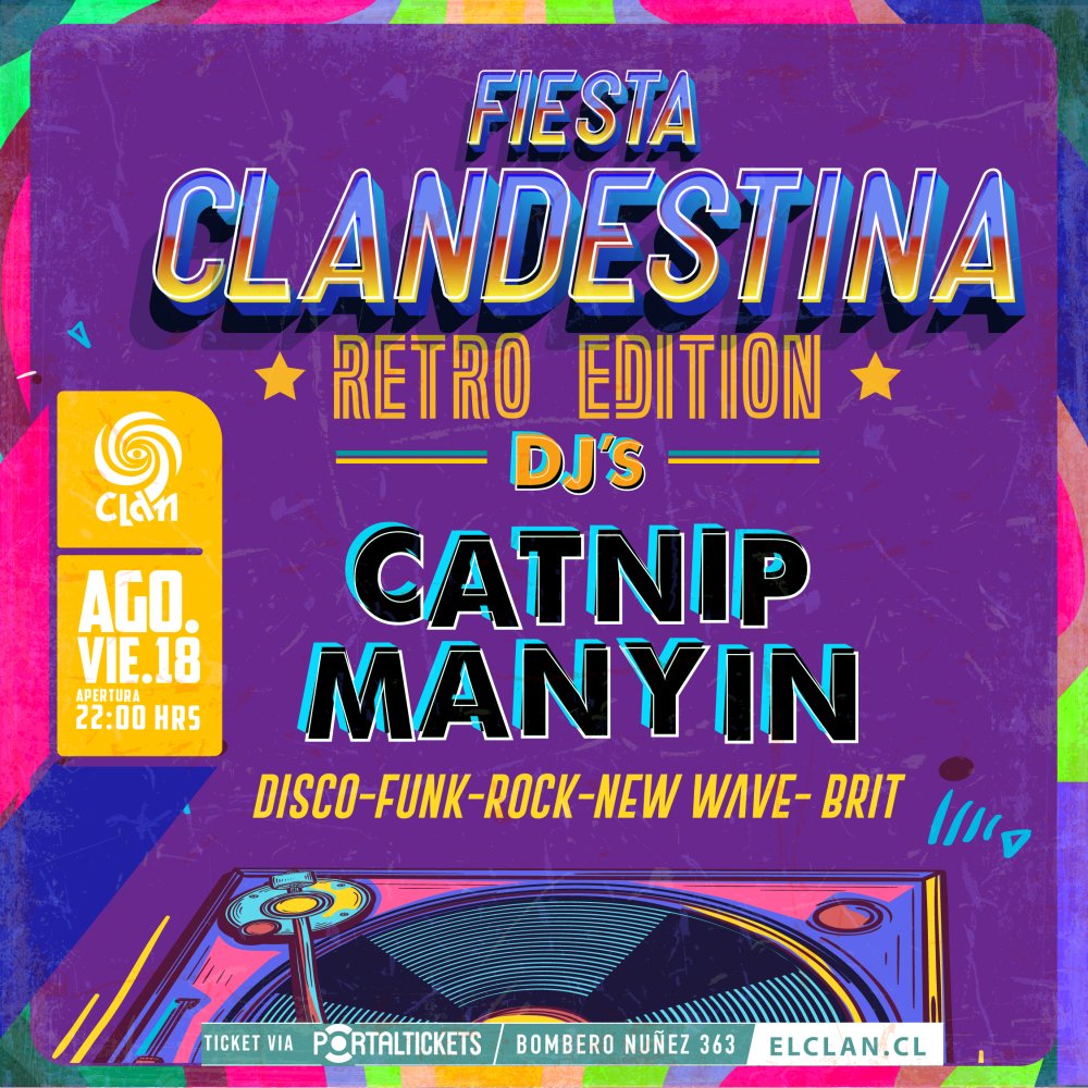 Flyer Evento CLAN PRESENTA: FIESTA CLANDESTINA (RETRO EDITION)