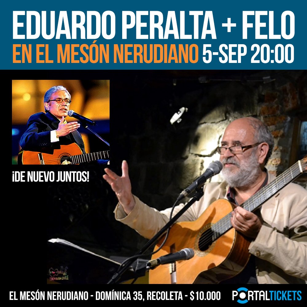 Flyer Evento EDUARDO PERALTA + FELO EN EL MESON NERUDIANO