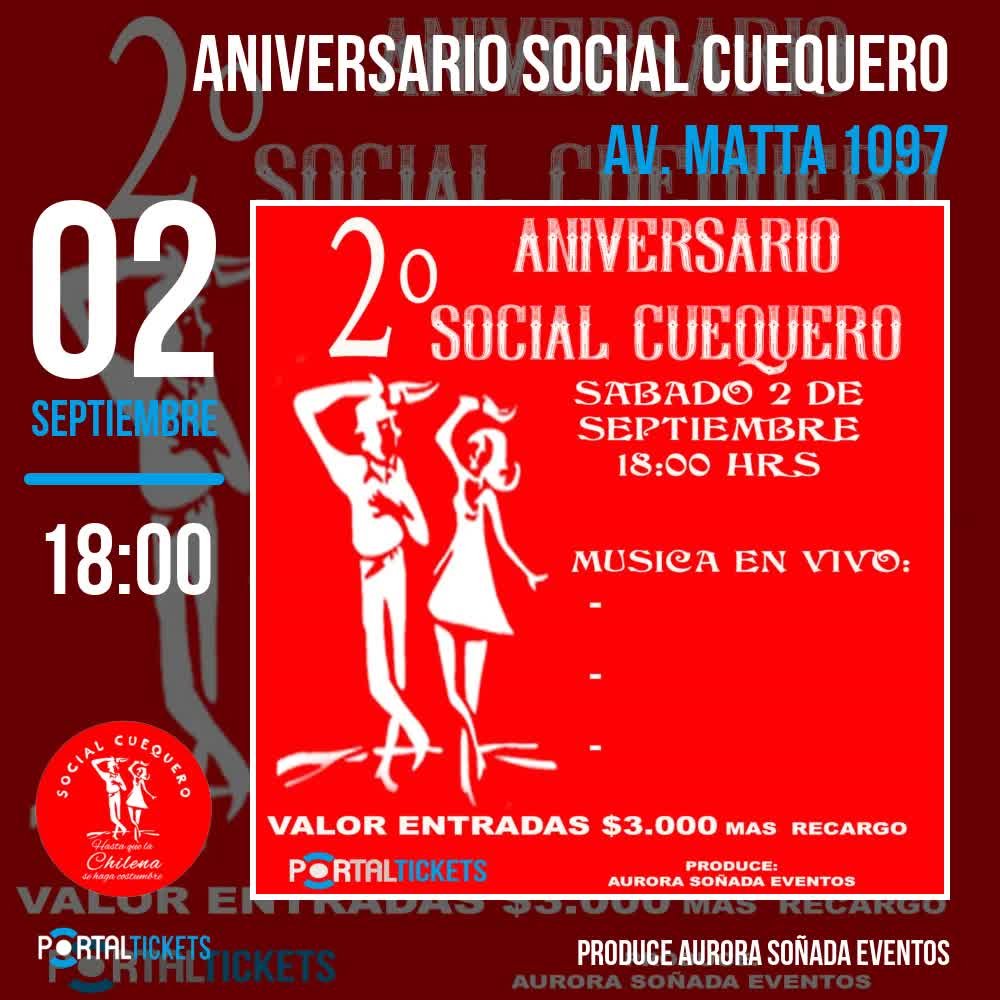 Flyer Evento ANIVERSARIO SOCIAL CUEQUERO