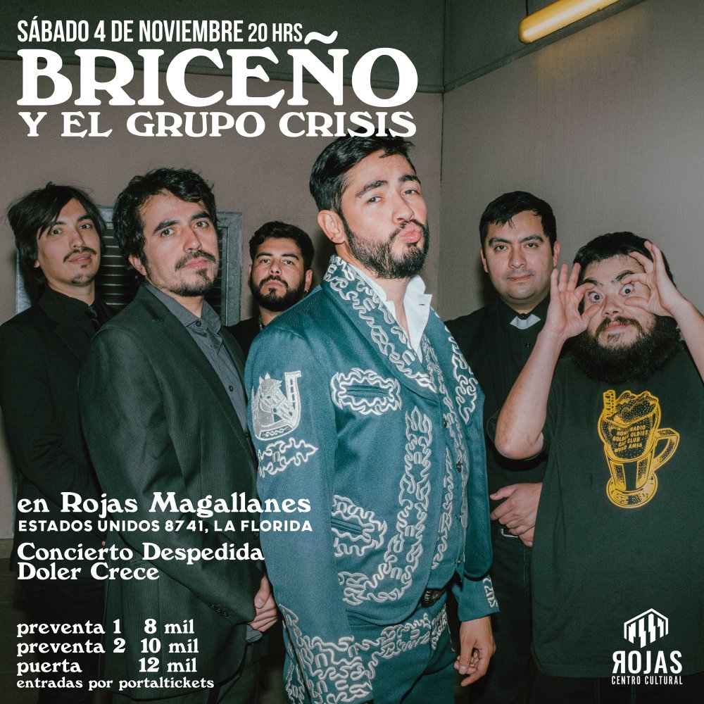 Flyer CRISTOBAL BRICEÑO Y EL GRUPO CRISIS EN ROJAS