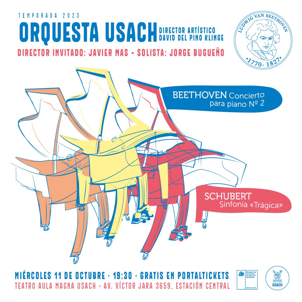 Flyer Evento ORQUESTA USACH: BEETHOVEN – SCHUBERT