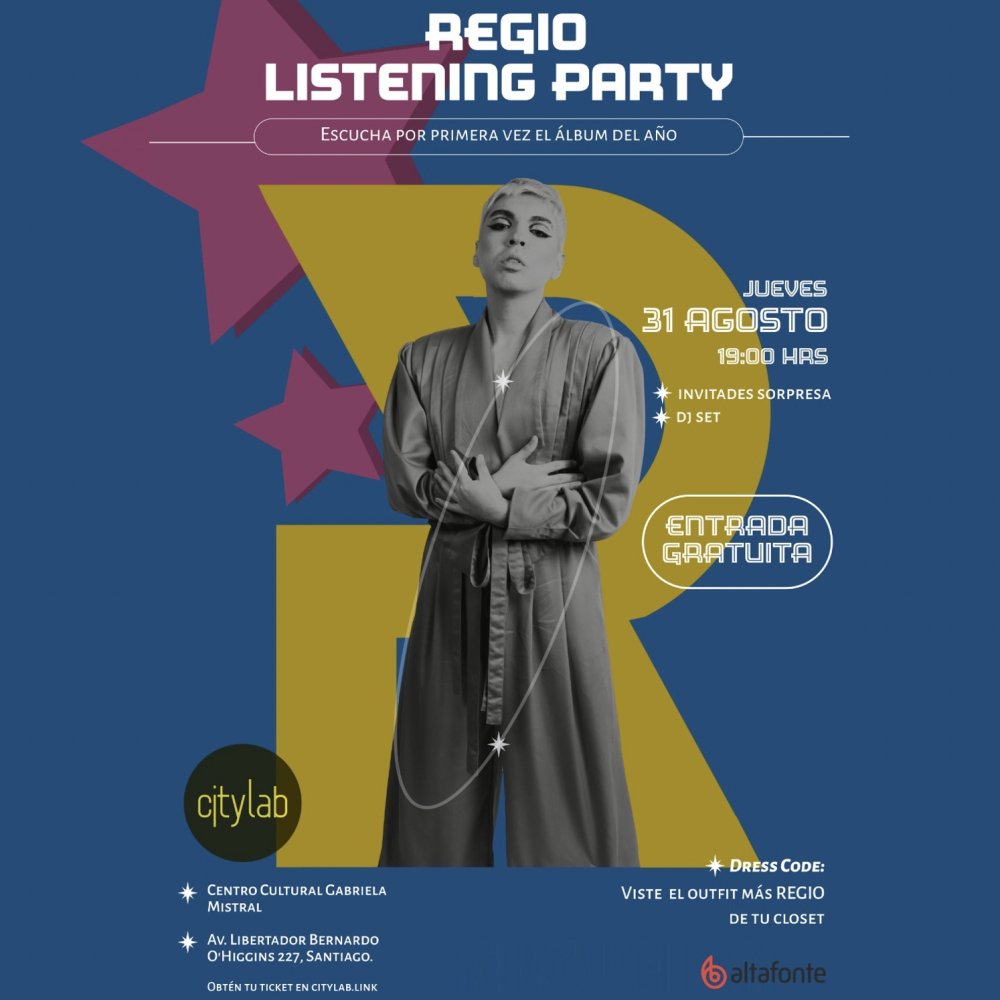Flyer Evento FILGUEIRA REGIO LISTENING PARTY EN CITYLAB GAM