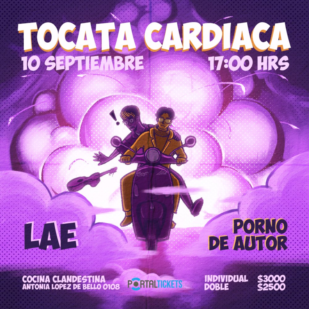 Flyer Evento TOCATA CARDIACA EN COCINA CLANDESTINA