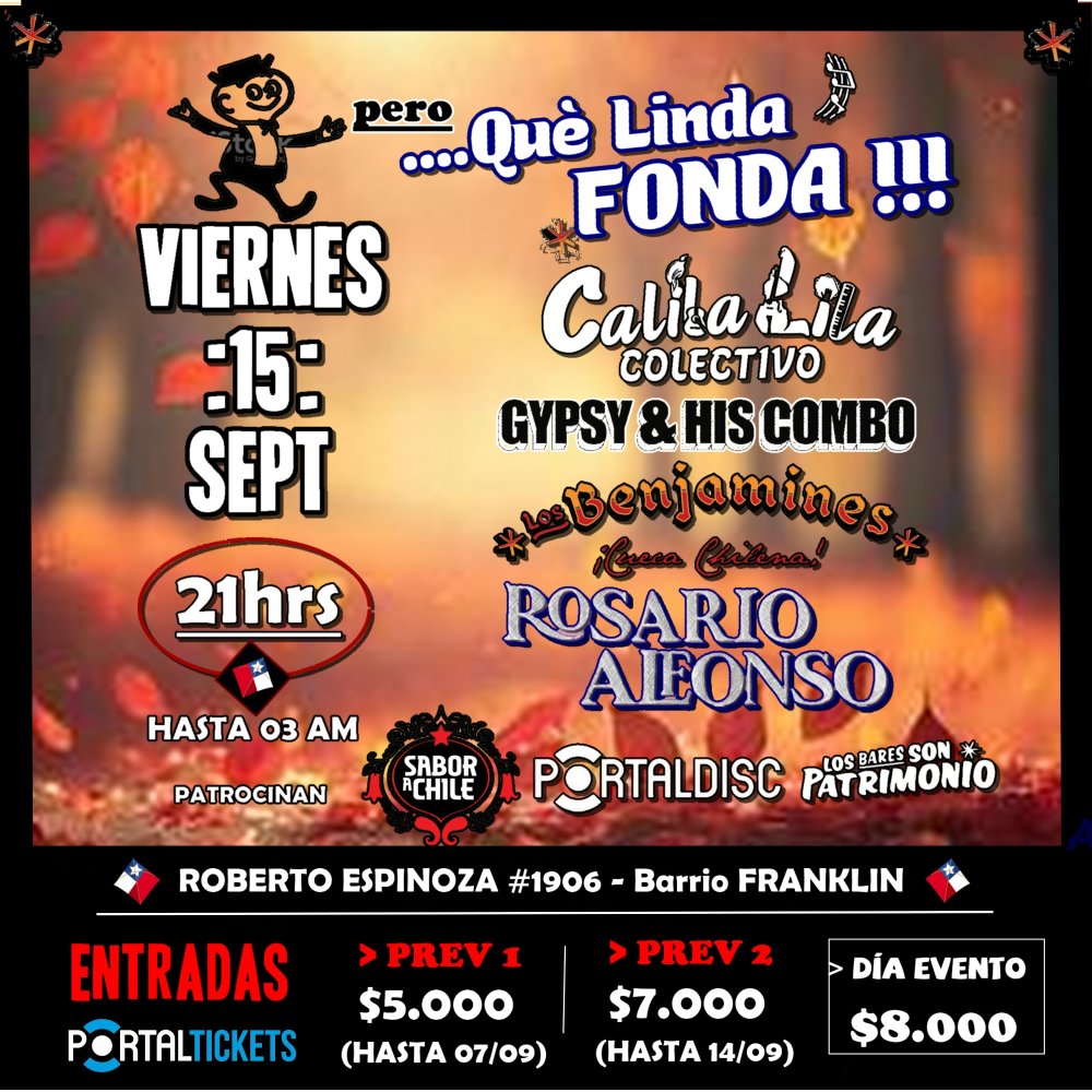 Flyer Evento QUE LINDA FONDA!!! CUECA BRAVA EN EL MANDUCA