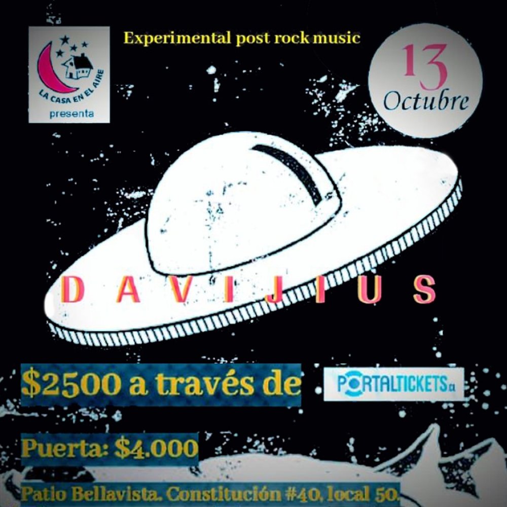 Flyer Evento DAVIJIUS EN LA CASA EN EL AIRE