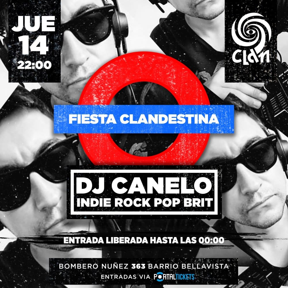 Flyer Evento FIESTA CLANDESTINA DJ CANELO