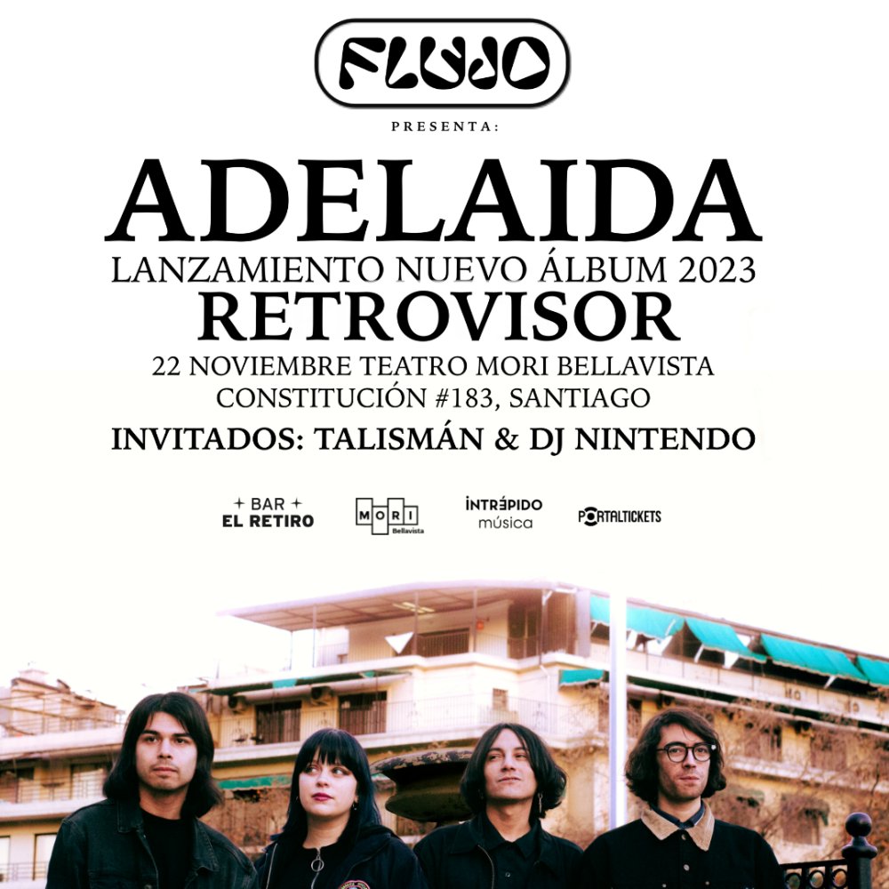 Flyer Evento ADELAIDA PRESENTA NUEVO ALBUM RETROVISOR EN SANTIAGO