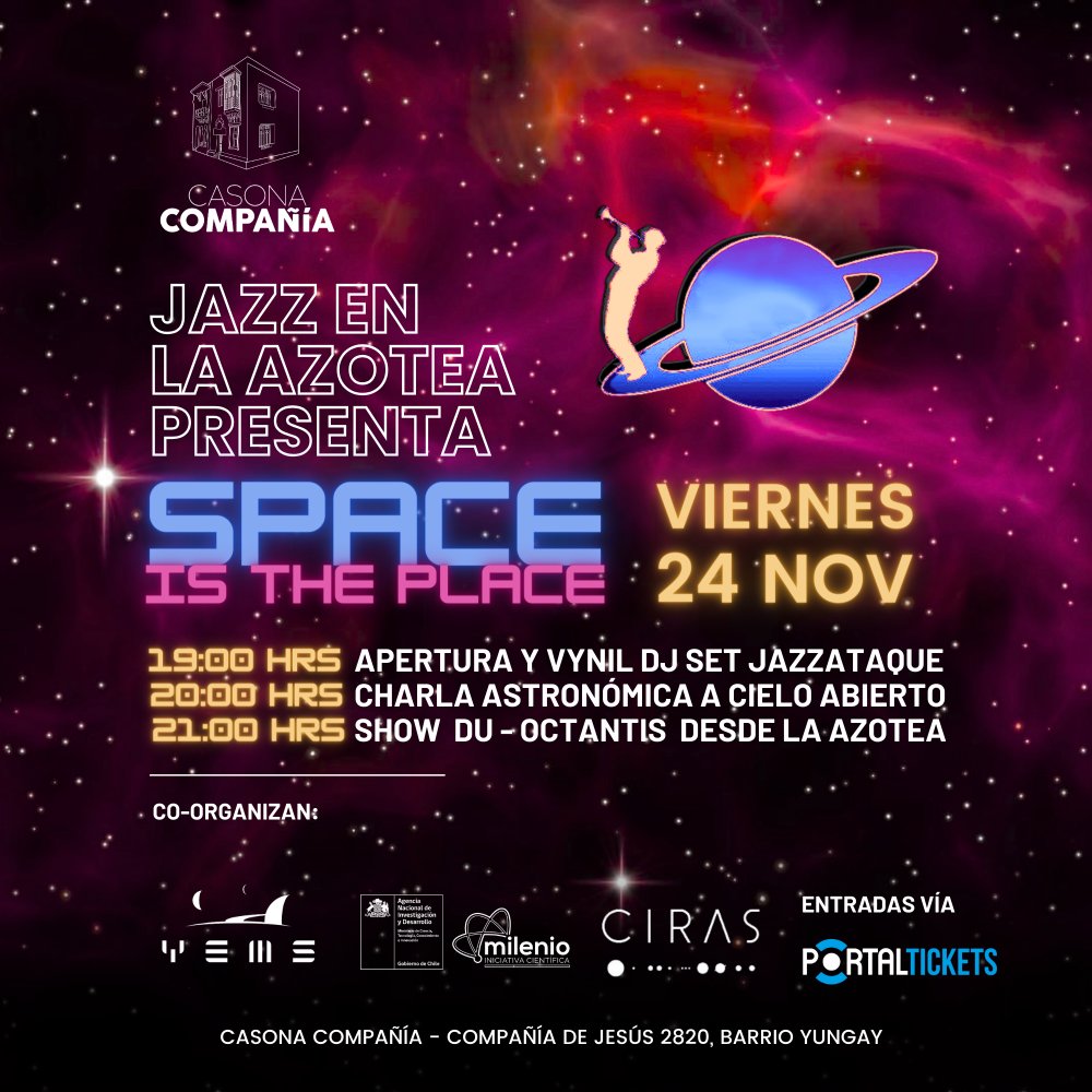 Flyer Evento PRIMERA SESION - SPACE IS THE PLACE EN CASONA COMPAÑIA