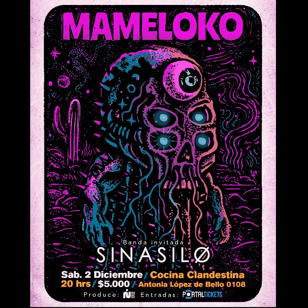 Flyer MAMELOKO + SINASILO EN COCINA CLANDESTINA
