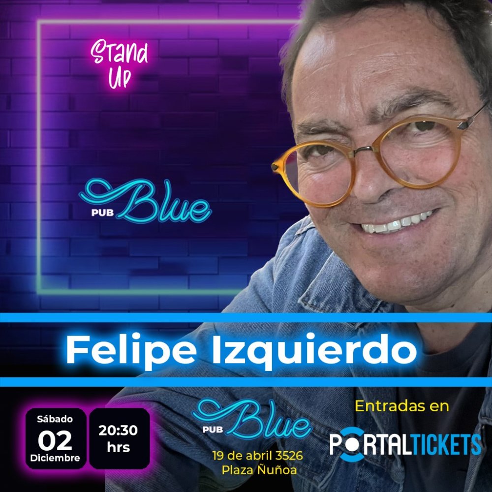Flyer FELIPE IZQUIERDO EN BLUE PUB 2 DIC 23