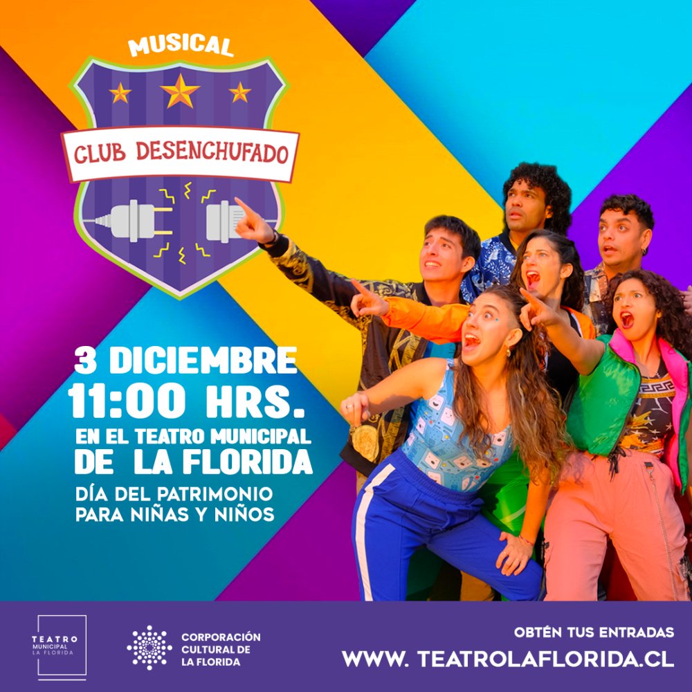 Flyer MUSICAL DESENCHUFADOS DIA DEL PATRIMONIO - TEATRO MUNICIPAL DE LA FLORIDA