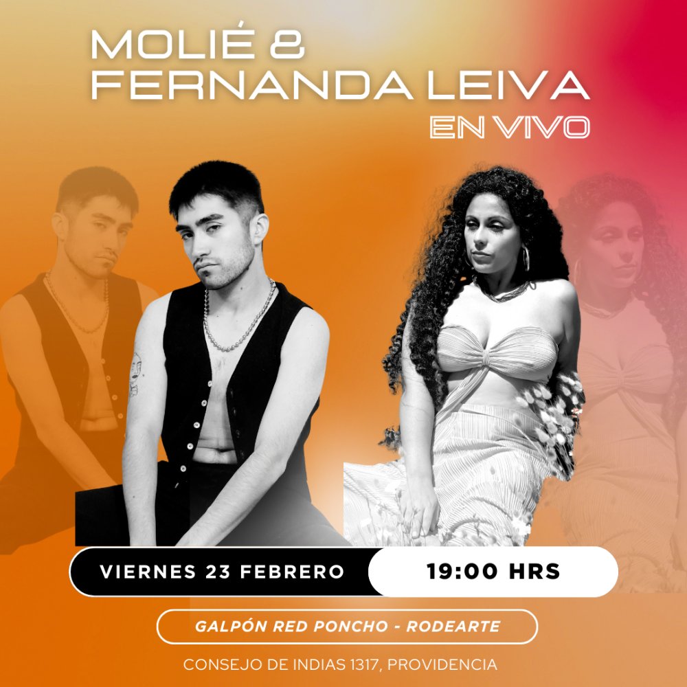 Flyer MOLIE Y FERNANDA LEIVA EN RED PONCHO
