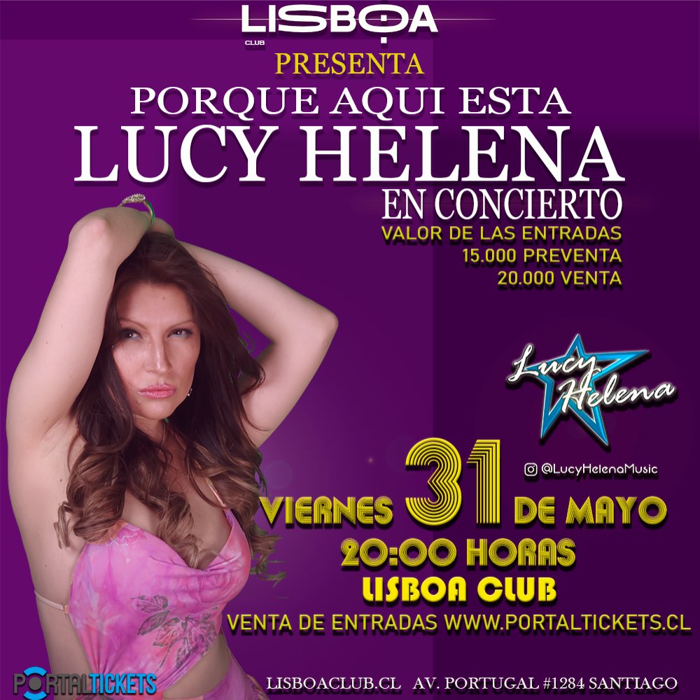 Flyer PORQUE AQUI ESTA LUCY HELENA EN CONCIERTO - LISBOA CLUB