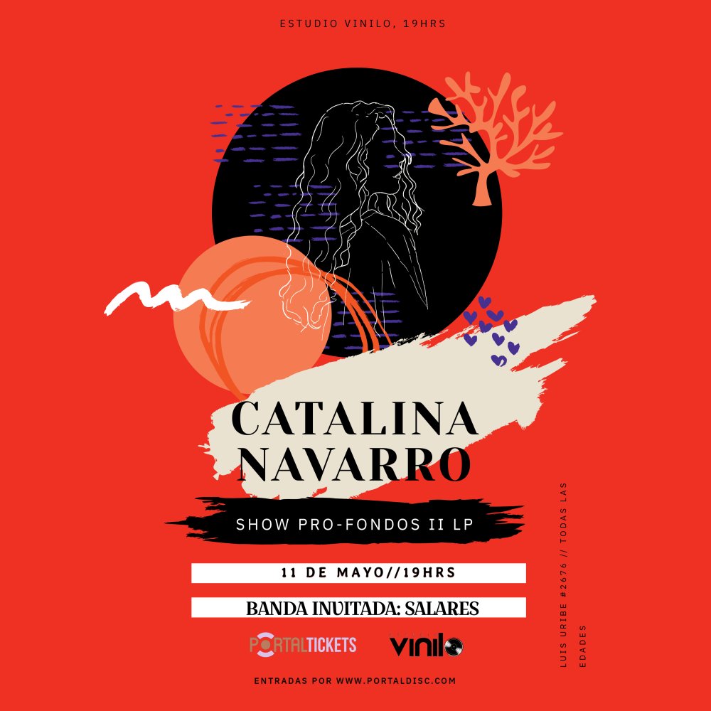 Flyer CATALINA NAVARRO SHOW PRO-FONDO EN ESTUDIO VINILO