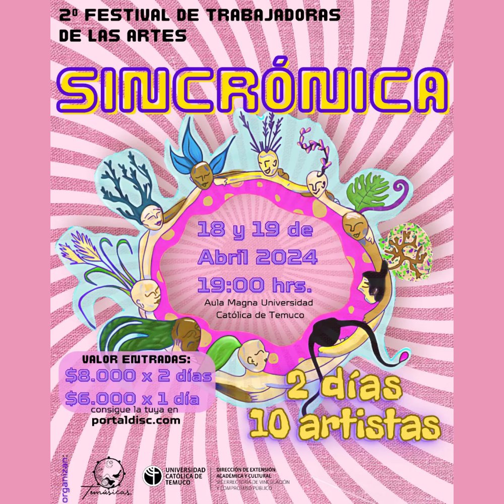 Flyer SINCRÓNICA FESTIVAL DE TRABAJADORAS DE LAS ARTES