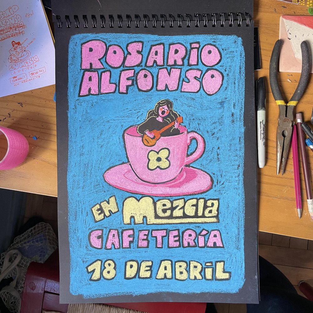 Flyer ROSARIO ALFONSO EN MEZCLA CAFETERÍA