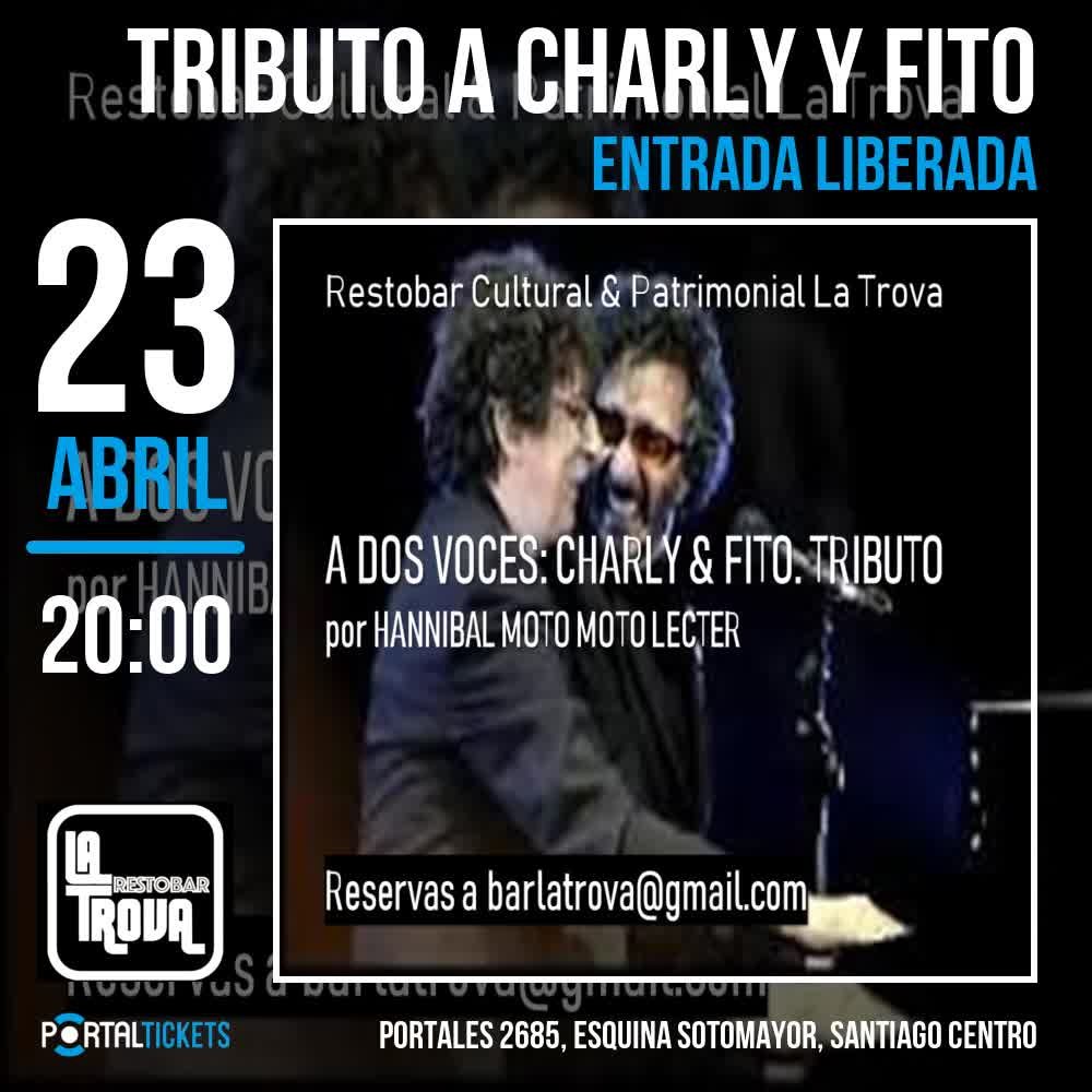 Flyer A DOS VOCES: CHARLY & FITO. TRIBUTO