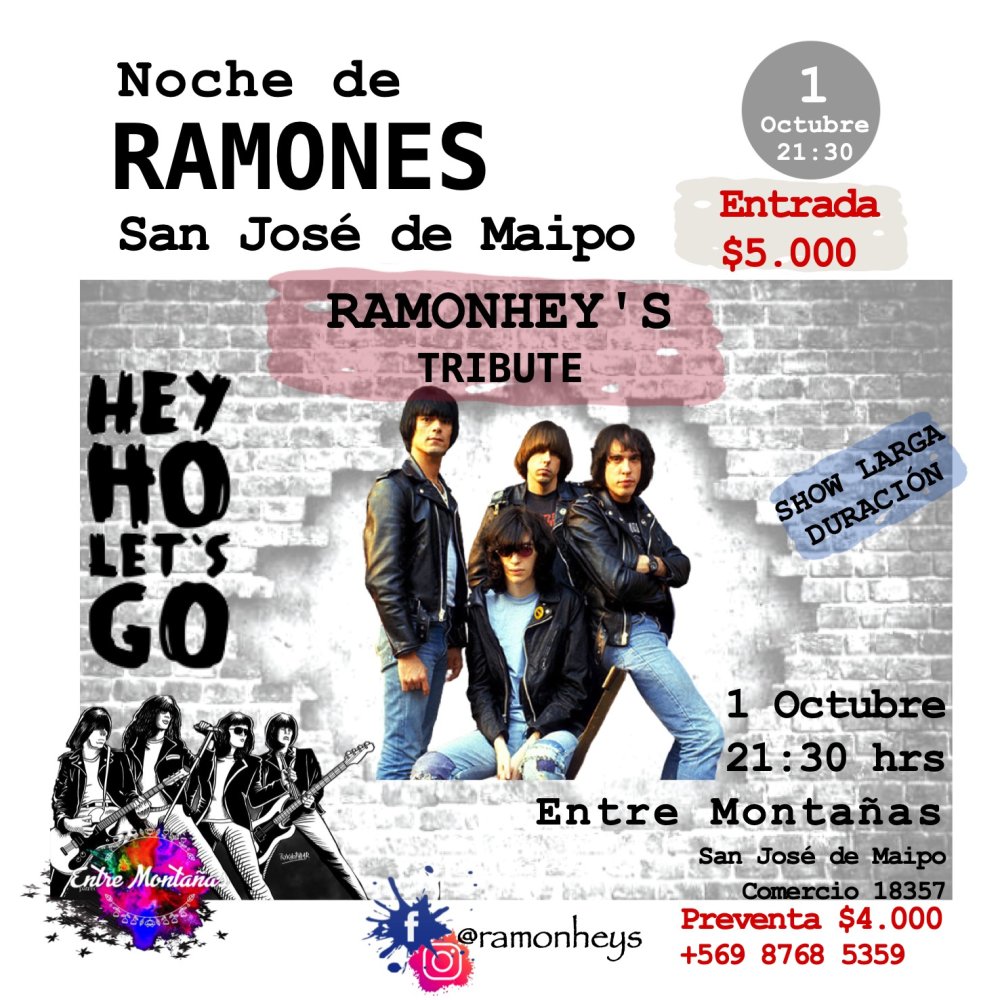 Flyer Evento RAMONES ENTRE MONTAÑAS