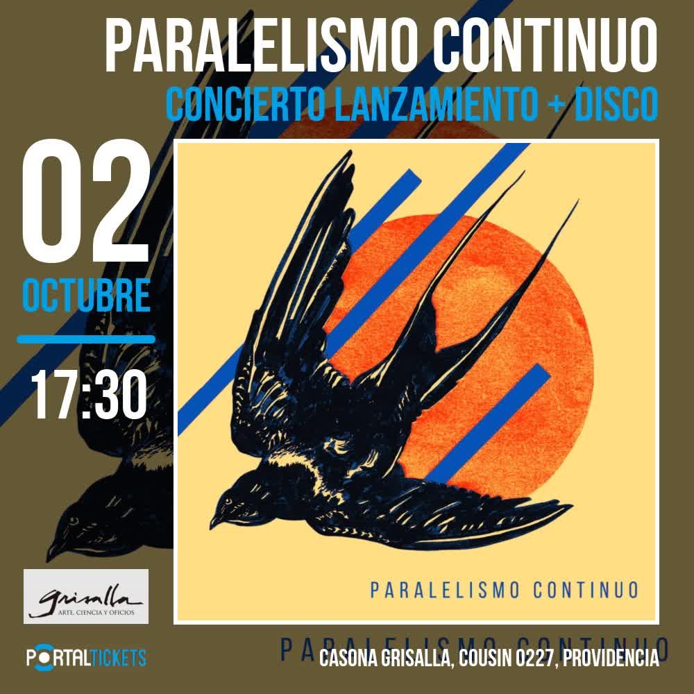 Flyer Evento PARALELISMO CONTINUO CONCIERTO DE LANZAMIENTO + DISCO FISICO 