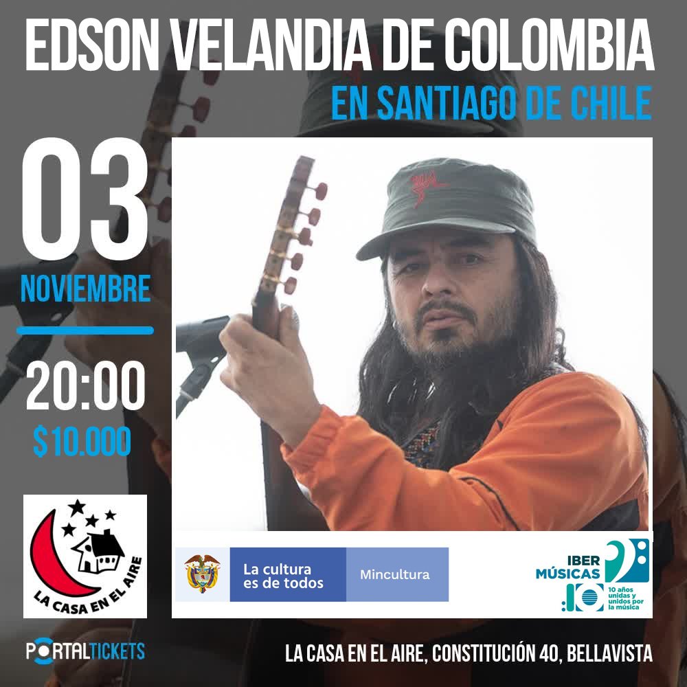 Flyer Evento EDSON VELANDIA DE COLOMBIA EN LA CASA EN EL AIRE