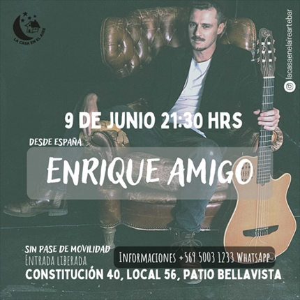Flyer Evento ENRIQUE AMIGÓ DESDE ESPAÑA EN LA CASA EN EL AIRE