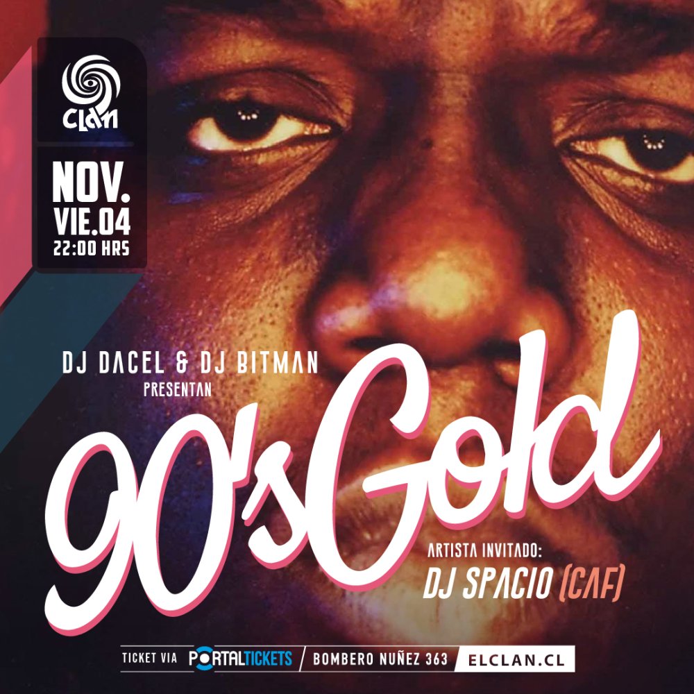 Flyer Evento CLAN PRESENTA: 90'S GOLD