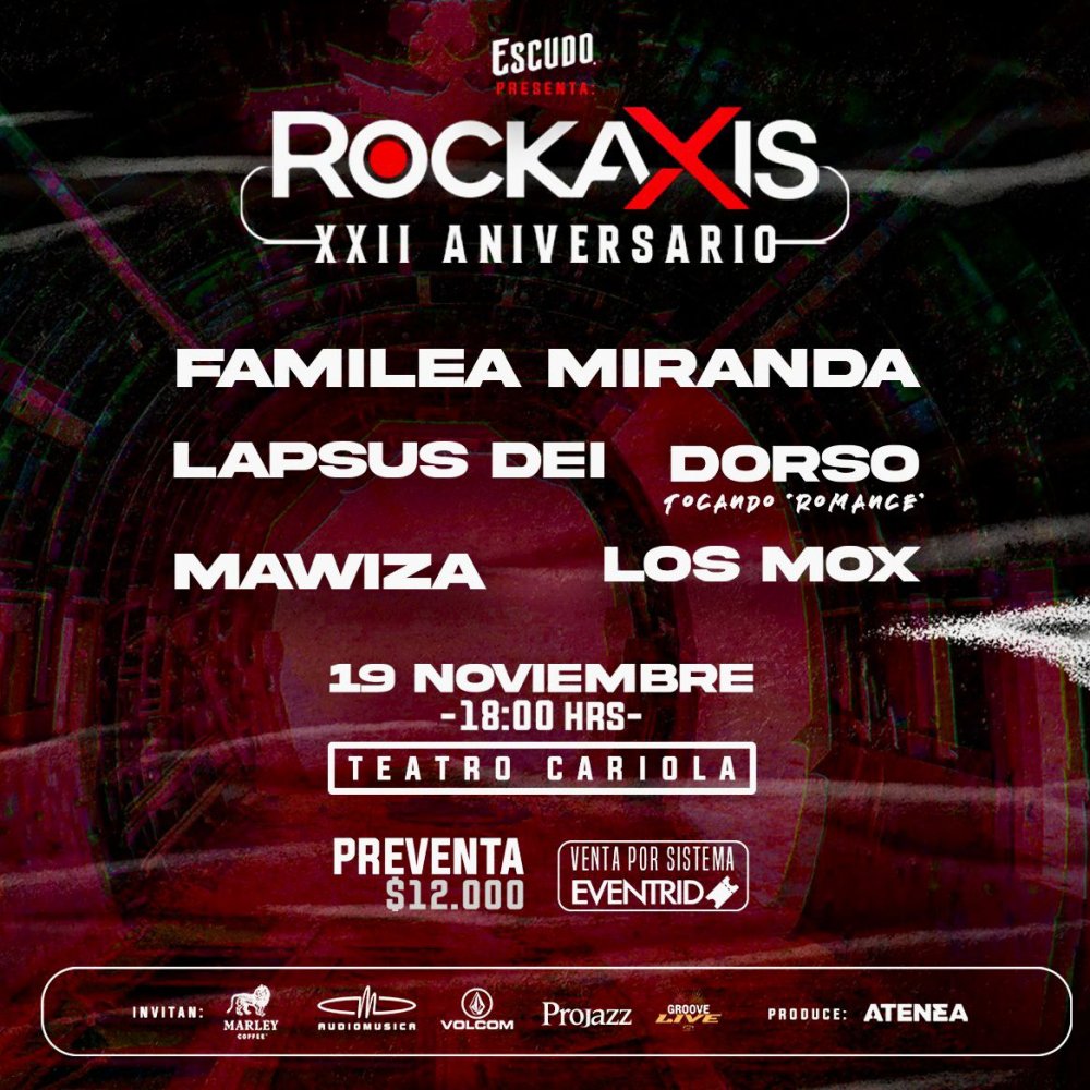 Flyer Evento ROCKAXIS XXII ANIVERSARIO