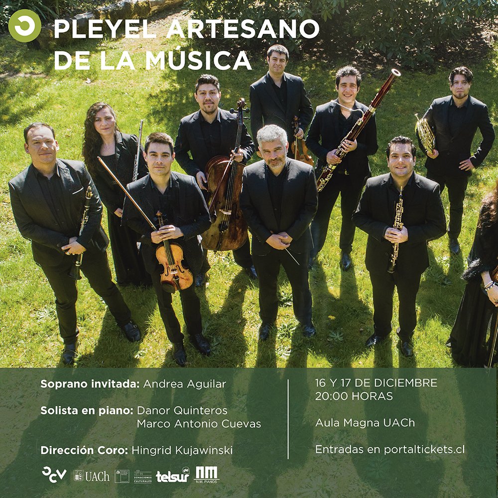 Flyer Evento OCV PRESENTA: PLEYEL ARTESANO DE LA MUSICA - 17 DICIEMBRE