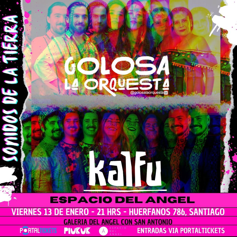 Flyer Evento GOLOSA LA ORQUESTA + KALFU EN ESPACIO DEL ÁNGEL