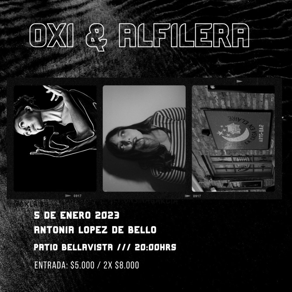 Flyer Evento OXI + ALFILERA EN LA CASA EN EL AIRE